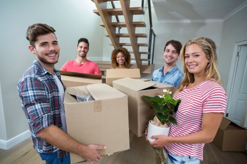 Local removal team planning a move in a Chiswick residential street