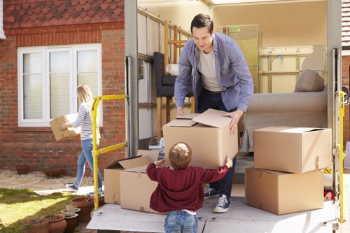Furniture removals service operating in a Chiswick residential street
