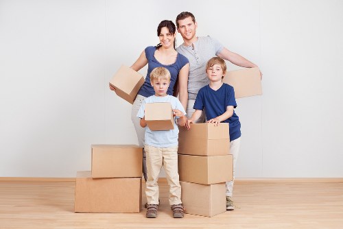 Securely arranged items inside a removal van