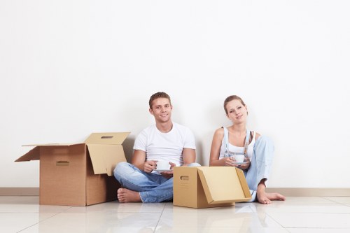Customer booking a van and man transport service