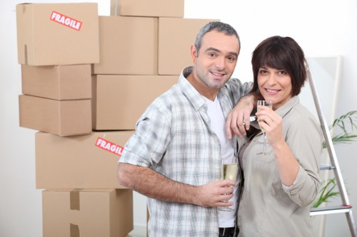 Efficient unpacking setup for a Chiswick relocation with labeled boxes